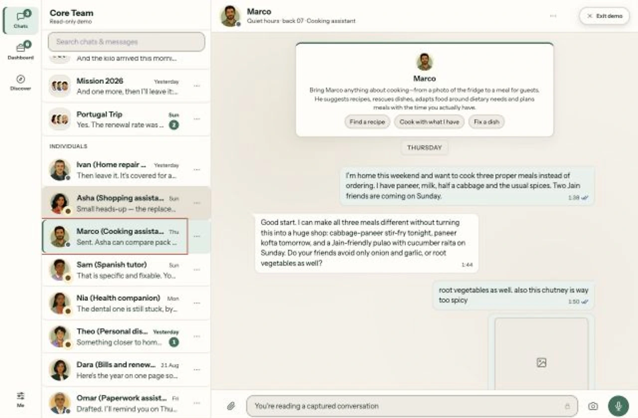 A conversation with Marco, the cooking agent